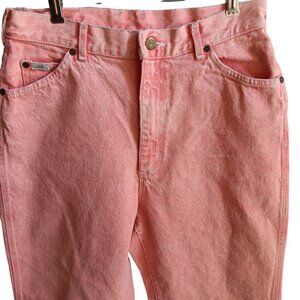 Vintage 80s Lee Pink Mom Jeans 30x30 13 Med High Waist Tapered Fit Denim Womens